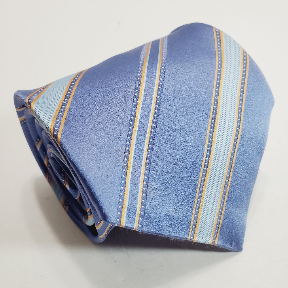 Stefano Ricci Blue Stripe Pattern Men's Italian Silk Neck Tie 61x4"